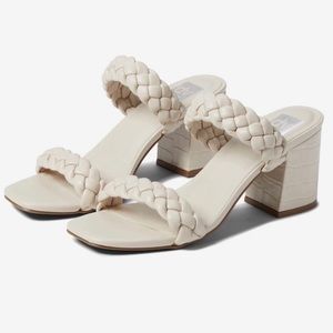 Dolce Vita Braided Strappy Sandal Heel in Ivory